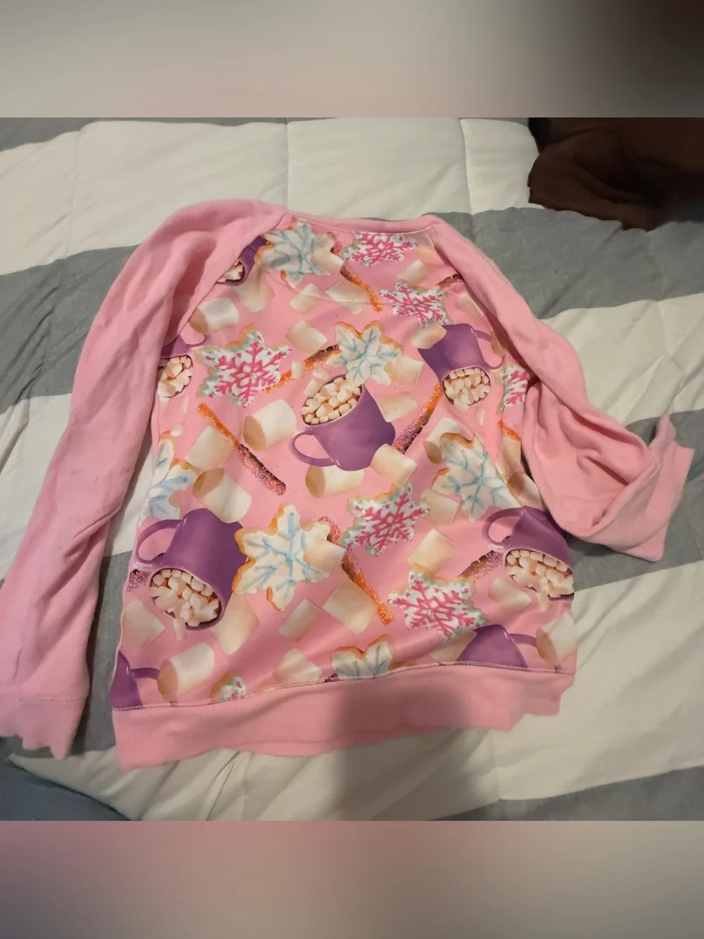 Justice Pink Hot Cocoa Sequin Sweatshirt